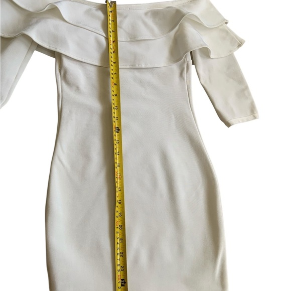 Wow Couture White Off-Shoulder Bodycon Dress Small - Picture 7 of 9